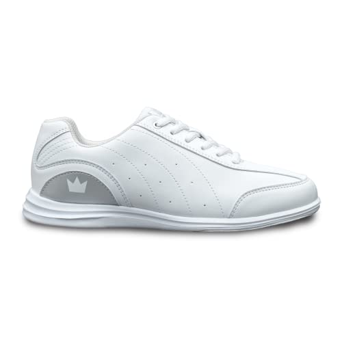 Brunswick Mystic Youth Girls Bowling Shoes (White/Silver, us_Footwear_Size_System, Big_Kid, Women, Numeric, Medium, Numeric_1)