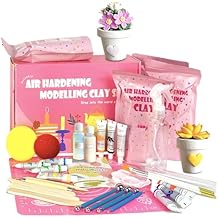 ailifeer Air Dry Clay Tools Kits for Beginners and Artist - Includes Premium Clay,Sculpting Tools,Paint Brushes, Palette,Gloss Varnish and User Guide, Air Dry Pottery for Date Night & DIY (4.4LBS)